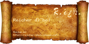 Reicher Ábel névjegykártya
