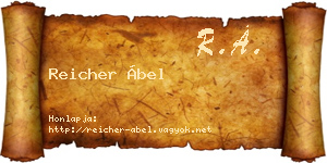 Reicher Ábel névjegykártya